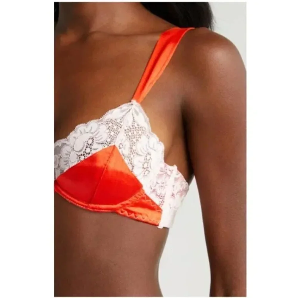 NWT$113 2-PC LINGERIE SET After Hours Satin Bra Red 30-38B & Fly Girl Panty MED